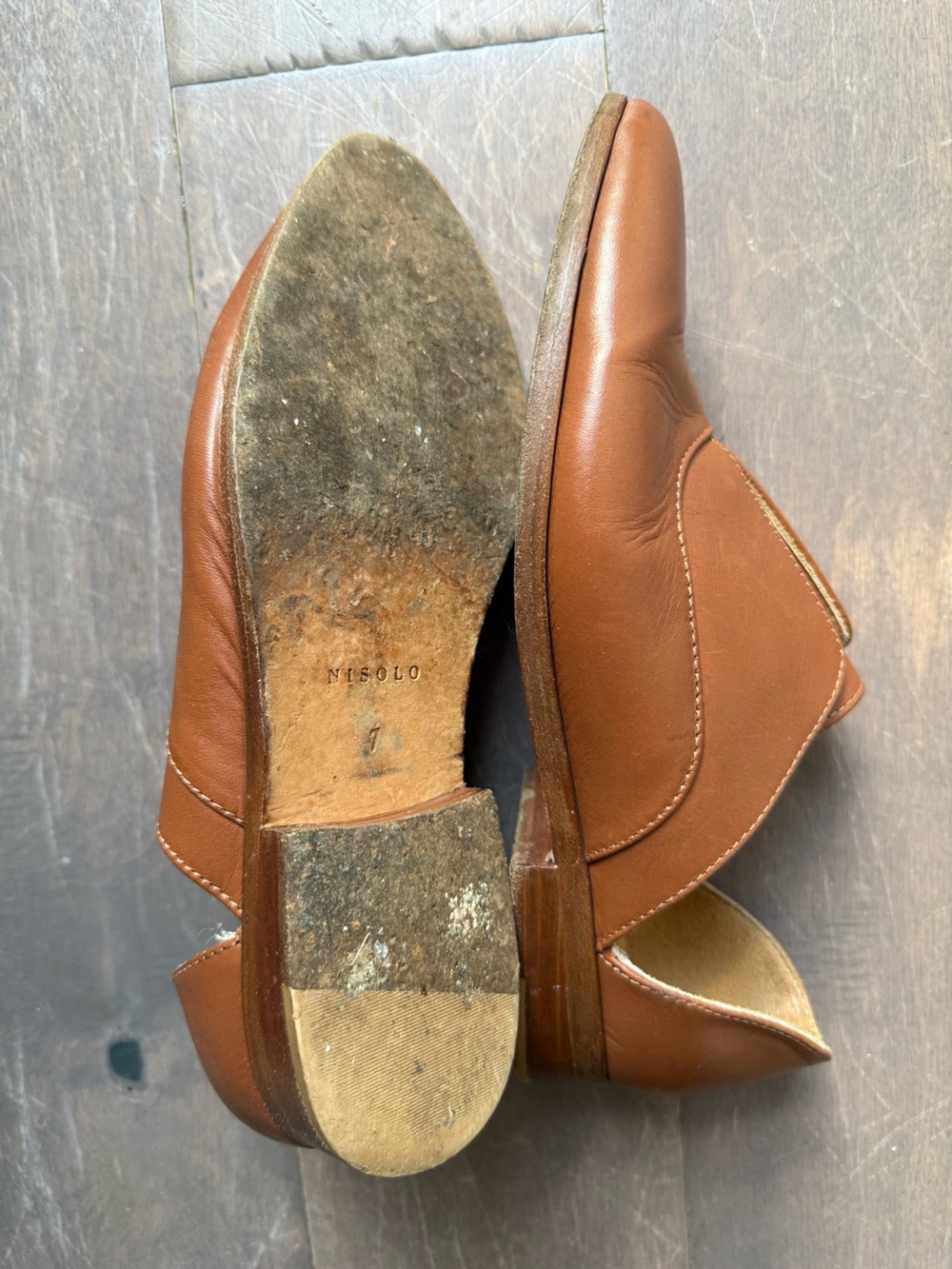 Nisolo Emma D’Orsay Women’s Slip-On Leather Oxfords in Tan Size 7 - Picture 5 of 7